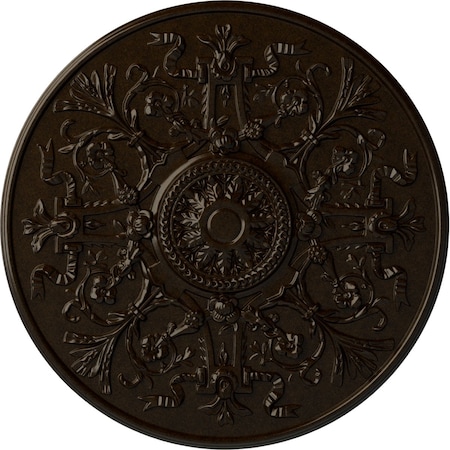 Versailles Ceiling Medallion (Fits Canopies Up To 3 1/4), Hand-Painted Bronze, 33OD X 1 3/4P